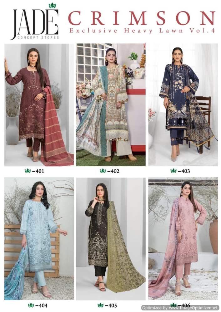 Jade Crimson Vol 4 Heavy Karachi Cotton Dress Material Wholesale Market In Surat

